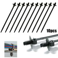 10pcs Set Cable Tie Bundled Wire Band Car Wire Harness Line Fastener Strap Clip Push-In Detachable Wiring Loom Cable Zipper Ties