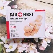 Hộp 100 miếng băng keo cá nhân dán vết thương Urgo AID FIRST đủ size