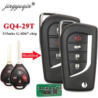 Jingyuqin รีโมทคอนโทรลดัดแปลงกุญแจรถยนต์แบบกดปุ่ม GQ4-29T 315Mhz สำหรับ Toyota Avalon Corolla Matrix 2010ตัวรับส่งสัญญาณ2013 11 2012 4D67 /G