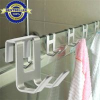 【CW】 1pcs Aluminum Door H Hanging Storage Rack Shower Tableware Organize Hardware Hooks