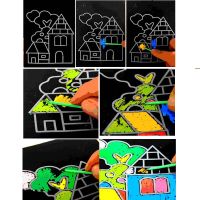 Clothing mother and baby 1X Colorful Scratch Art Paper Magic Painting Paper with Drawing Stick Kids Toy