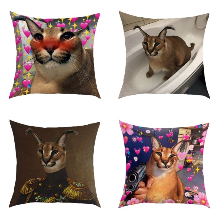 Big Floppa Meme Pillows & Cushions for Sale