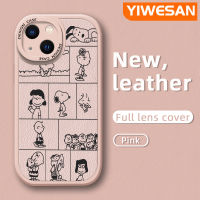 YIWESAN เคสสำหรับ IPhone 14 Plus,เคสป้องกันการตกซิลิโคนนิ่มเคสใส่โทรศัพท์หนังดีไซน์ใหม่ลายการ์ตูน13 Mini 13 Pro Max เคสมือถือกันกระแทกป้องกันการตกสำหรับกล้องเลนส์คลุมทั้งหมด