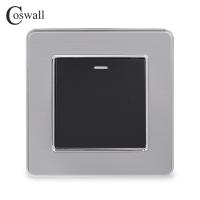 [HOT GELLXKOWOIGHIO 527] Coswall 1แก๊ง1 Way โยกสวิตช์ไฟเปิด/ปิดสวิตช์ผนังสแตนเลสแปรงแผง AC 12 250โวลต์สีขาวสีดำทอง