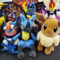 bjh♘▲  70cm Lucario Greninja Zeraora Cinderace Glaceon Stuffed Pokémon Eevee Anime