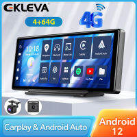 EKLEVA 10.26นิ้วกล้องติดรถยนต์8คอร์4 + 64G แอนดรอยด์12 WiFi DVR บลูทูธรถยนต์ ADAS GPS 24ชั่วโมงจอตรวจสอบการจอดรถกระจกมองหลังอุปกรณ์บันทึกวิดีโอกล้อง