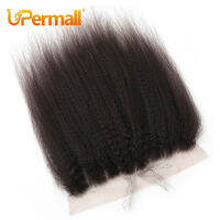 Upermall 13X4 Kinky ตรงลูกไม้ด้านหน้า Pre Plucked กับผมเด็ก HD โปร่งใส Yaki 4X4ปิด Remy ผมมนุษย์สำหรับผู้หญิง