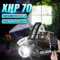 2023ที่มีประสิทธิภาพมากที่สุด XHP70 LED ไฟหน้าแสงสีขาวตั้งแคมป์ไฟหน้า Z Oomable 3*18650 USB ชาร์จแบบพกพาโคมไฟหัว