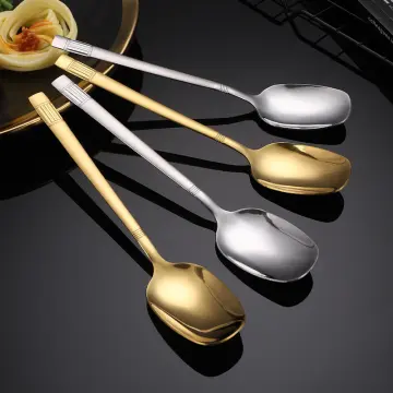 Onlycook 1Pc Korean Style 304 Stainless Steel Soon Household Children's  Metal Spoon Tablespoon Tableware