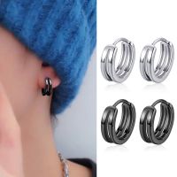 【YP】 1 Hollow Small Hoop Earrings Men New Trend Silver-color Hip Hop Gothic Ear Jewelry