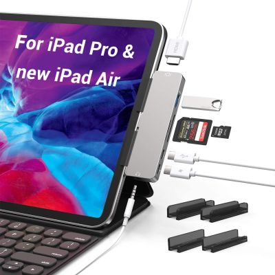 USB สำหรับ IPad Pro ฮับต่อพ่วง IPad Air MacBook ProAir 7/5/4 In 1แท่นวางมือถือพร้อม4K HDMI USB-C PD Sd/tf 3.5มมแจ็คเสียง Feona