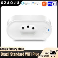 Szaoju Tuya 16A บราซิล Stard Wifi Art Plug รีโมทแอปศิลปะที่รองรับศิลปะซ็อกเก็ตเสียงสำหรับ Google Assistant Alexa