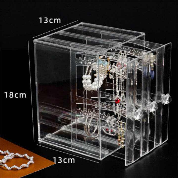 Holder Organiser Display Earrings Necklace Stand Drawer Clear Jewelry