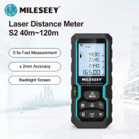 Mileseey Laser Distance Meter S6 40m-120m Laser Rangefinder with One Bubble Level, M/In/Ft/In+Ft Units Switching Backlit LCD and Pythagorean Mode, Measure Distance, Area, Volume