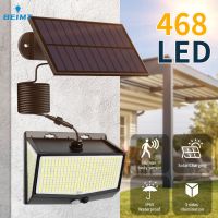 468 LED Solar Lights Outdoor Waterproof Motion Sensor Solar Lamp 3 Side Illumination Wall Garage Garden Light Foco Led Spotlight