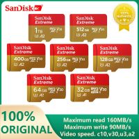 SanDisk Micro SD Card 256GB A2 ความเร็วในการอ่าน 160M / s การ์ดหน่วยความจํา 32GB Extreme Micro SD UHS-I TF Card U3 V30 64GB 128GB รองรับ 4K