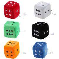 Dolity 4 inch Plush Dice Car/Window Hanger Soft Stuffed Toy with Sucker - Red