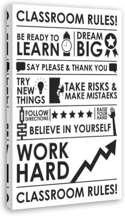 Wall Decor Classroom Rules High School Poster Canvas Poster Wall Art ...