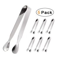 6Pcs Stainless Steel Kitchen Ice Tongs Sugar Tong Mini Grill Food Salad Clamp Ice Tongs Clip Kitchen Wedding Bar Party parts