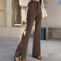 HziriP S-2XL Flare Pants Solid Autumn 2021 High Waist All Match Office Lady Vintage Fashion Loose-Fitting Wide Leg Trousers