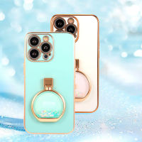 Soft Electroplated Case พร้อมขาตั้งการ์ตูนสำหรับ iPhone 13 12 Pro Max 13pro 13Promax 13Mini 12pro 12Promax 12Mini 11 11pro 11Promax X XR Xs XsMAX 6 6S 7 8 Plus 7Plus 8 Plus ปลอกหุ้ม Splus 6Plus 6