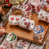 1 Roll 3m x 4.5cm Washi Tape Vintage Hand Painted Floral Handcurtain Decorative Collage Stickers