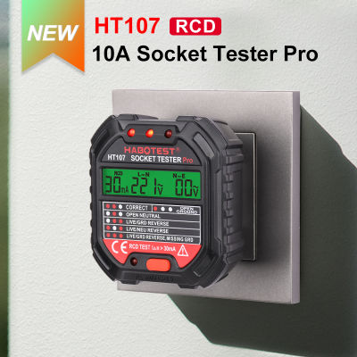 Socket Tester Pro Electrical Outlet Tester Professional Detector Voltage Test EU UK Plug RCD 30mA Ground Zero Line Check HT107