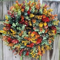 [COD] Kong Cross-border Ornament Decoration Fake Door Hanging Photography Props Color Eucalyptus Wreath