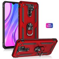 เคสกันกระแทกสำหรับ Xiaomi Redmi 9ชิ้นเกราะทหารแหวนป้องกันการหล่น,Redmi9โทรศัพท์แม่เหล็ก