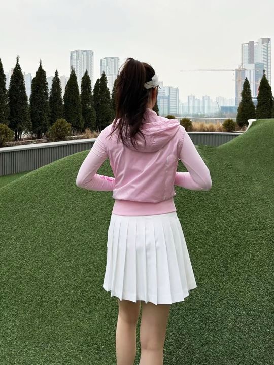 korean-version-golf-ladies-spring-summer-new-long-sport-long-sleeve-undershirt-top-t-shirt-a-line-pleated-culotte-set