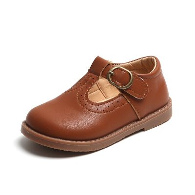 Japanese Style Children Leather Shoes Retro 2023 Spring and Autumn Hollow Boys and Girls Hollow Solid Color Loafers Fashion Kids