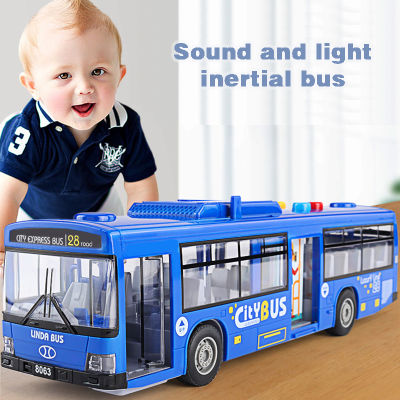 ใหม่หลายรูปรถบัสของเล่นขนาดใหญ่ประตูคู่เปิดด้วยแสงและเพลงเมืองรถบัสรุ่นเด็กของขวัญของเล่นการศึกษา