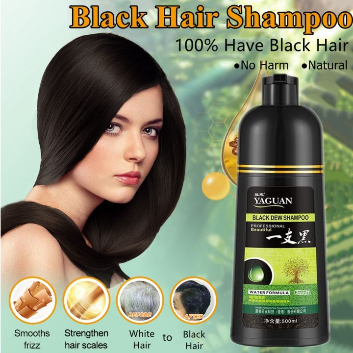 Legit 500ml Black Hair Shampoo Herbal Hair Dye Shampoo White Hair Into Black Hair Black Hair 7607