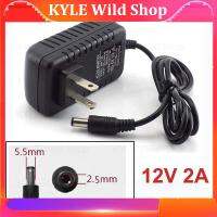 KYLE Wild Shop 12V 2A 5.5mm x 2.5mm Power Supply US Plug Type AC 100V-240V To DC Adapter Plug For CCTV IP Camera