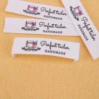 Sewing Labels  50 pieces，Personalized Brand  Custom Logo  Cotton Tags  Business Name  Sewing machine  12mm x 60mm (MD5102) Labels