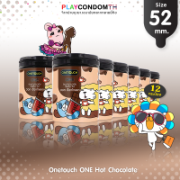 ถุงยางอนามัย 52 วันทัช วัน ฮอท ช็อคโกแลต ถุงยาง One Touch ONE Hot Chocolate กลิ่นช็อคโกแลต (12 กล่อง) แบบ 12 ชิ้น