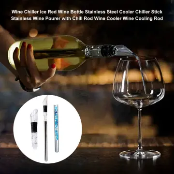 Wine Chiller, 3-in-1 Stainless Steel Wine Bottle Cooler Stick - Rapid  Iceless Wine Chilling Rod with Aerator and Pourer - The Best Wine  Accessories