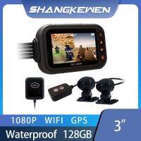 3นิ้วรถจักรยานยนต์ GPS 1080จุด Dashcam กับ WIFI กันน้ำเลนส์คู่รถจักรยานยนต์กล่องดำ Night Vision บันทึกวิดีโอ Dash เวบแคม SGRHSR