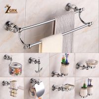 【jw】✆♈✉  Zgrk conjunto de ferragens do banheiro acessórios banho cromo cristal suporte papel toalha toalheiro barra copo titular secador cabelo toliet