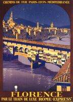 ฟิล์มพิมพ์ลายสะพานอิตาลียุโรปฟลอเรนซ์พอนเต้ Vecchio Firenze วินเทจสำหรับเดินทางศิลปะโปสเตอร์ผ้าไหม0726บ้าน