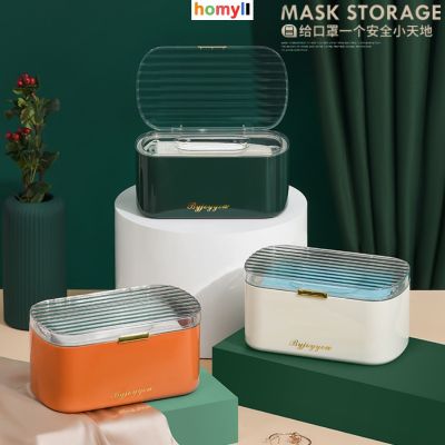 Mask Storage Box Storage Case with Lid for Home Office Desk