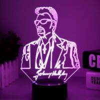 【▼Hot Sales▼】 li62292595258181 Johnny Hallyday โคมไฟ3d ภาพลวงตา Led ข้างเตียง Usb Touch Rgb 7เปลี่ยนตารางนักร้องไฟกลางคืนตกแต่ง Lampu Hias ทารก