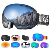 Frameless Ski Goggles Double Layers Lens Anti-Fog Outdoor Ski Glasses Ski Mask UV400 Snowboard Goggles Glasses for Woman Man