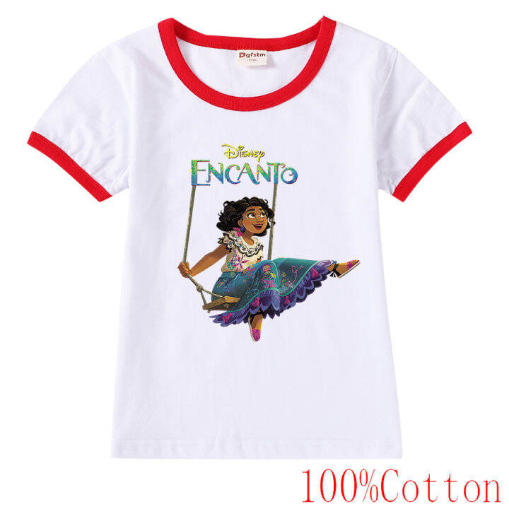 encanto-เสื้อยืดแขนสั้นของเด็กผู้ชายเด็กผู้หญิง-เสื้อลำลองพิมพ์ลายคอกลมใหม่ฤดูร้อนปี8796