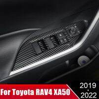 zxfgew สำหรับ Toyota RAV4 RAV 4 XA50 2019-2021 2022 ABS รถประตูที่เท้าแขนแผงหน้าต่างสวิทช์ปุ่มยกครอบคลุม Trim อุปกรณ์ตกแต่งภายใน