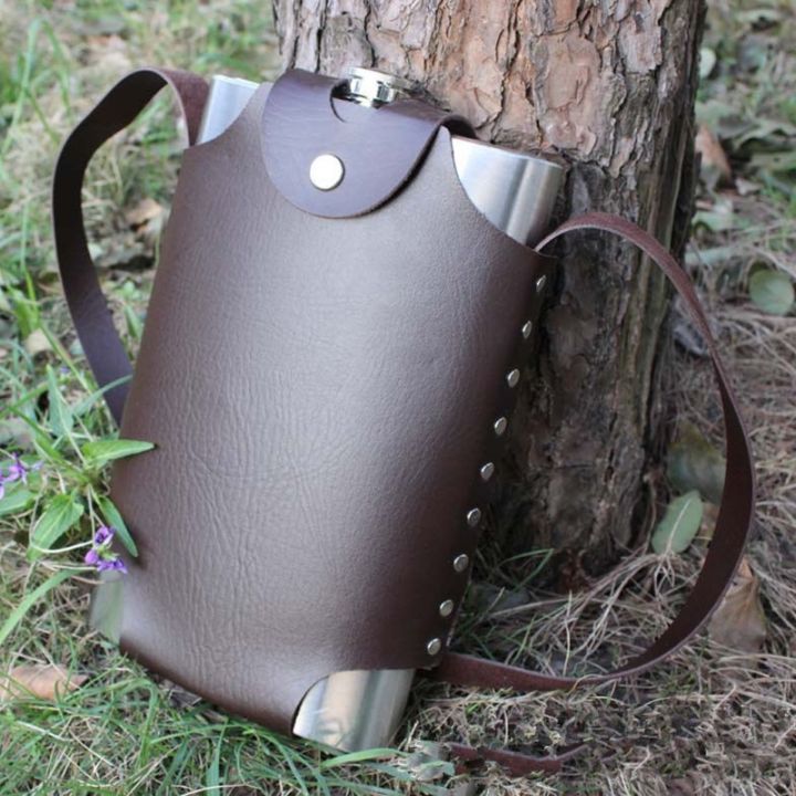 stainless-steel-big-64oz-1800ml-outdoor-portable-flagon-wine-pot-metal-bottle-hip-flask-leather-cover-bag-alcohol-pot-bottle