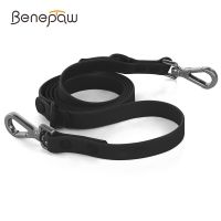 Benepaw สายจูงสัตว์เลี้ยงสายจูงสุนัขกันน้ำปรับได้มี2ตะขอทนทานควบคุมการจราจรสำหรับสุนัขเดินเล็กกลางใหญ่