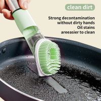 Kitchen Cleaning Tools Dish Brush Liquid Soap Dispenser Cleaner Long Handle Dish Scrubber Brush Dishwashing Sponge Pot Wash Wipe