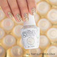 GELISH SOAK-OFF GEL POLISH ALL THAT GLITTER IS GOLD 1854 15 ml.สีเจล กริตเตอร์สีทองอร้าม เม็ดใหญ่ หรูหรา เข้าได้ทุกสี ไอเอมที่ร้านซาลอนต้องมีขาดไม่ได้ ขายดีที่สุด