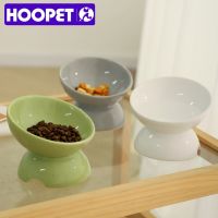 HOOPET Tilted Elevated Ceramic Cat Bowl Non-slip New High Foot Feeder Bowl for Cats Food Water Elevated Raised Dish Pet Supplies